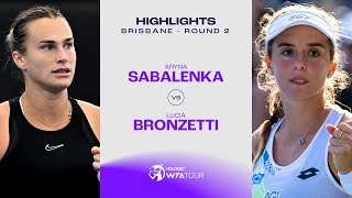 Aryna Sabalenka vs Lucia Bronzetti  2024 Brisbane Round 2  WTA Match Highlights [upl. by Venetia]