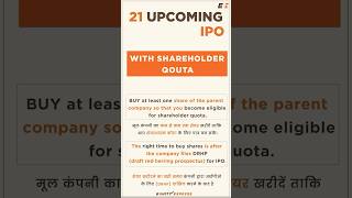 Full List of 21 upcoming IPO’s with Shareholders Quota in 20242025 shorts  ytshort ipo stocks [upl. by Akamaozu]