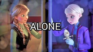 《ALONE》Elsa amp Anna AMV 😍💗 Alan Walker [upl. by Millwater]