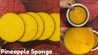 Pineapple Sponge For 1 Pound Cake With Premix  Premix Se Cake Kaise Banaye  With Measurements [upl. by Irme]