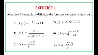 Domaine de définition dune fonction cours et exemple [upl. by Doowrehs823]