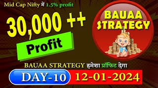 Day 10  Rs30000 Profit in Mid Cap Nifty  Bauaa Strategy  MSG TRADING [upl. by Aillicirp]