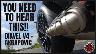 Diavel V4 Akrapovic Full Race Exhaust systemDucatis New V4 just got better [upl. by Anerroc162]