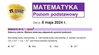 Zadanie 5  matura podstawowa maj 2024 [upl. by Imoyn]