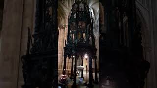 THE MAGNIFICENT MARBLE FONT AND CARVED WOODEN COVER AT DURHAM CATHEDRAL [upl. by Katlin800]