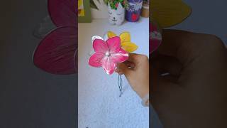 Plastic wrap വെച്ച് flowers ഉണ്ടാക്കാം  VcanCraft [upl. by Nnyliak]