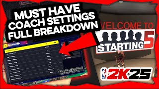 NBA 2K25 STARTING 5 ULTIMATE GAMEPLAN SETTINGS BEST DEFENSIVE SETTINGS FOR EASY REP [upl. by Meehar660]