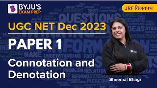 UGC NET Dec 2023  Paper 1  Connotation and Denotation  Sheemal Mam [upl. by Shargel]