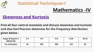 Find all four central moments and discuss skewness and kurtosis [upl. by Malley]