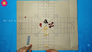 DIY Thayam  Dayakattai Board game in Tamil  தாயம் எப்படி விளையாடுவது How to play Game Rules [upl. by Yelram]