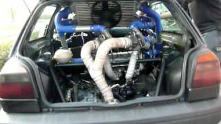 Golf 3 VR6 BiTurbo Heckmotor RWD im Standgas [upl. by Yartnoed]