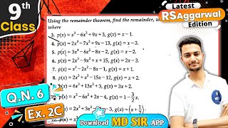 Rs Aggarwal Class 9  Exercise 2C Question number 6  Chapter 2 Polynomials  Md Sir Class 9 [upl. by Kokaras210]