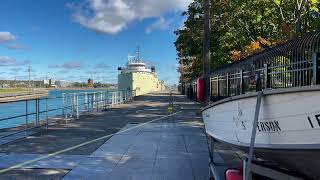 Great Lakes Freighter Alpena at the Soo Locks [upl. by Ornie4]