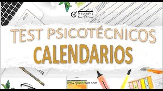 TEST PSICOTECNICO  1 CALENDARIOS [upl. by Alyssa]