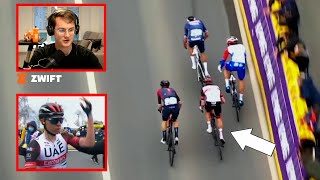 Tadej Pogacar Furious after Blocked Sprint at Ronde van Vlaanderen 2022 [upl. by Sheri917]