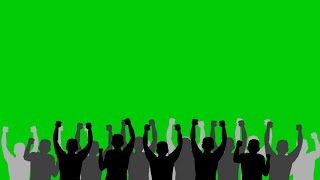 Animated silhouette of crowd cheering and clapping 10 modes  Green Screen Background effect 4K [upl. by Aiello]