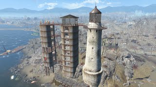 Fallout 4  KINGSPORT LIGHTHOUSE  Settlement build tour  NO MODS [upl. by Paymar]