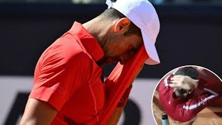 Novak Djokovic to have medical tests after bottle strike and shock loss in Italian Open  Tennis [upl. by Ahtiek318]