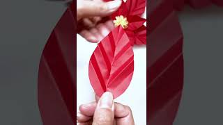 How To Make A Paper Poinsettia  Easy Paper Flower Tutorial paperflower papercrafts shorts [upl. by Guthry716]