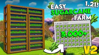 Minecraft BEST Sugarcane Farm 121 Tutorial V2  3000 Perh Java amp Bedrock [upl. by Ethan]