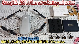 GetZget Sunnylife ndpl filters set for dji mini 2 drone  sunnylife 4 in 1 NDPL filters review hindi [upl. by Adniled714]