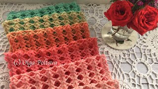 How to crochet lacy scarf with Dahlia Summer yarn [upl. by Ferrell]