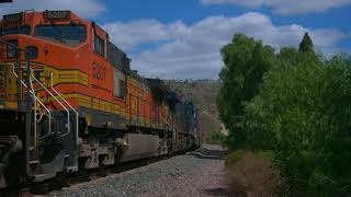 BNSF Westbound Yorba Linda California in 4K [upl. by Ennayelsel674]