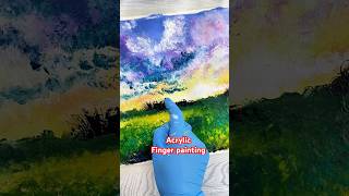 Acrylic landscape finger painting acrylicpainting abstractpainting fingerpainting [upl. by Yelwar717]