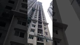 High Rise Buildings  External Painting Works  Rope Suspended Platform Setup [upl. by Kaule]