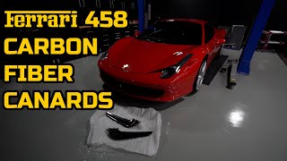 HOW TO INSTALL CARBON FIBER FRONT CANARDS on a FERRARI 458 [upl. by Eido]