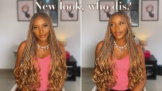 NEW LOOK Blonde French curl Braids on my short 4c hair  How toMaintenance braidson4chair [upl. by Shapiro]