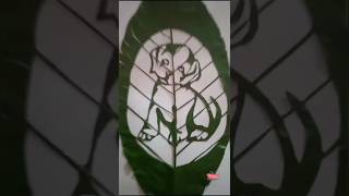 Artistic Leaf Craft 🍃 പട്ടിക്കുട്ടി 🐶 leafcarving craftivitycorner leafart art [upl. by Avictor]