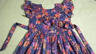 8 — 9 years baby girl frock cutting and stitching Easy baby frock design [upl. by Manoff]