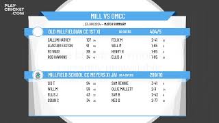 Millfield School CC Meyers XI Jamboree Team v Old Millfieldian CC 1st XI [upl. by Arotal]