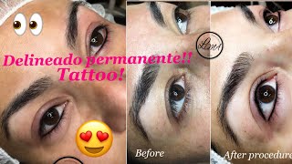 Delineador permanente de ojos perfecto Tattoo la nueva tendencia tatuar👀💖 [upl. by Kcirtapnhoj]