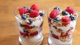 Fruit Granola amp Yogurt Parfaits  Healthy Breakfast Recipe [upl. by Paske]