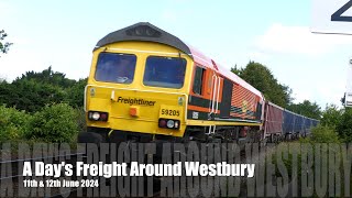 A Days Freight Around Westbury 110624  4K [upl. by Ennelram515]