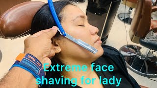 Shaving the face hair demo session for the student and beginners how to shave luxury viral shave [upl. by Llenehs542]