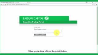 Baiduri Capital  Online Portal Video Tutorials  F Reset Password Special Case [upl. by Norrab]