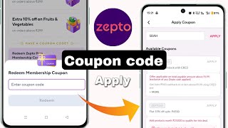 Zepto me coupon kaise use kare  zepto coupon code  zepto membership coupon code [upl. by Mesics116]