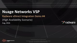 Nuage Networks VSP LBaaSv2 Integration with Radware vDirect Demo 4 HighAvailability [upl. by Aenitsirhc646]