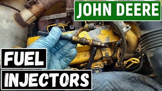 JOHN DEERE PENCIL FUEL INJECTORS REPLACEMENT Made Easy  John Deere 45L 68L POWERTECH [upl. by Eilak]