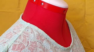 Finishing Neckline on Guipure Blouse [upl. by Eissim581]