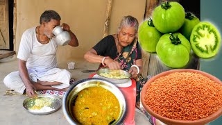 Masoor Dal RecipeLENTILS Tomato curry very Tasty and Easy recipe Cooking By Village Grandmother [upl. by Zabrina]