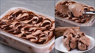 CHOCOLATE SWIRL ICE CREAM RECIPE  SOFT amp CREAMY CHOCOLATE ICE CREAM  SWIRL ICE CREAM  NOven [upl. by Charissa]