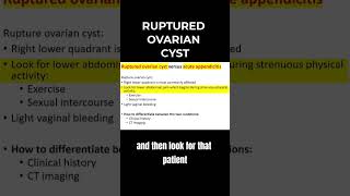 Distinguishing Ruptured Ovarian Cyst from Acute Appendicitis  MCCQE1 [upl. by Thedric]