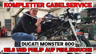 Gabelservice beim Motorrad selber machen  Anleitung  Werkstattalltag  Ducati Monster 800 DE HD [upl. by Zebada]