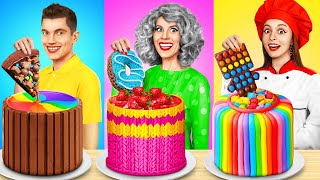 Me vs Grandma Cooking Challenge  Secret Cake Decorating Recipes by YUMMY JELLY [upl. by Yffub]