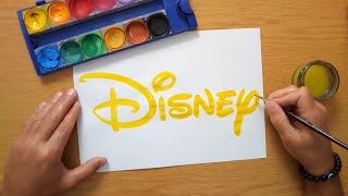 How to draw the yellow Disney logo 2024 [upl. by Alilak]