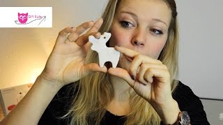 Geschenkanhänger aus Ton  Modelliermasse basteln – DIY Eule [upl. by Nalniuq]